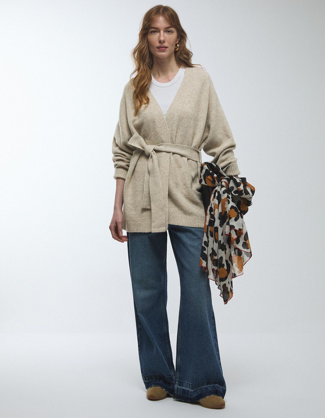 Casaco com L&atilde;, Mulher, Bege Claro