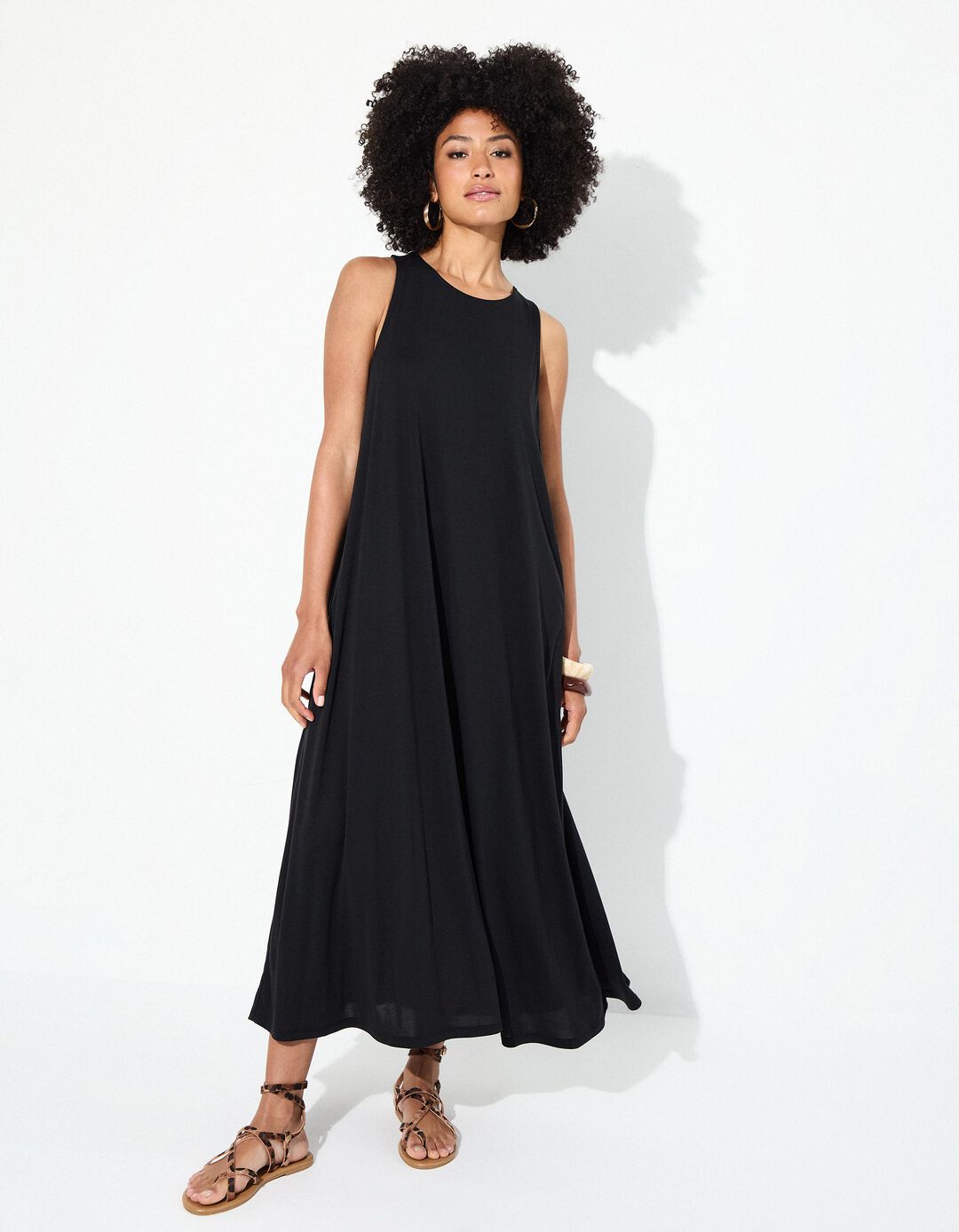 Vestido Comprido, Mulher, Preto