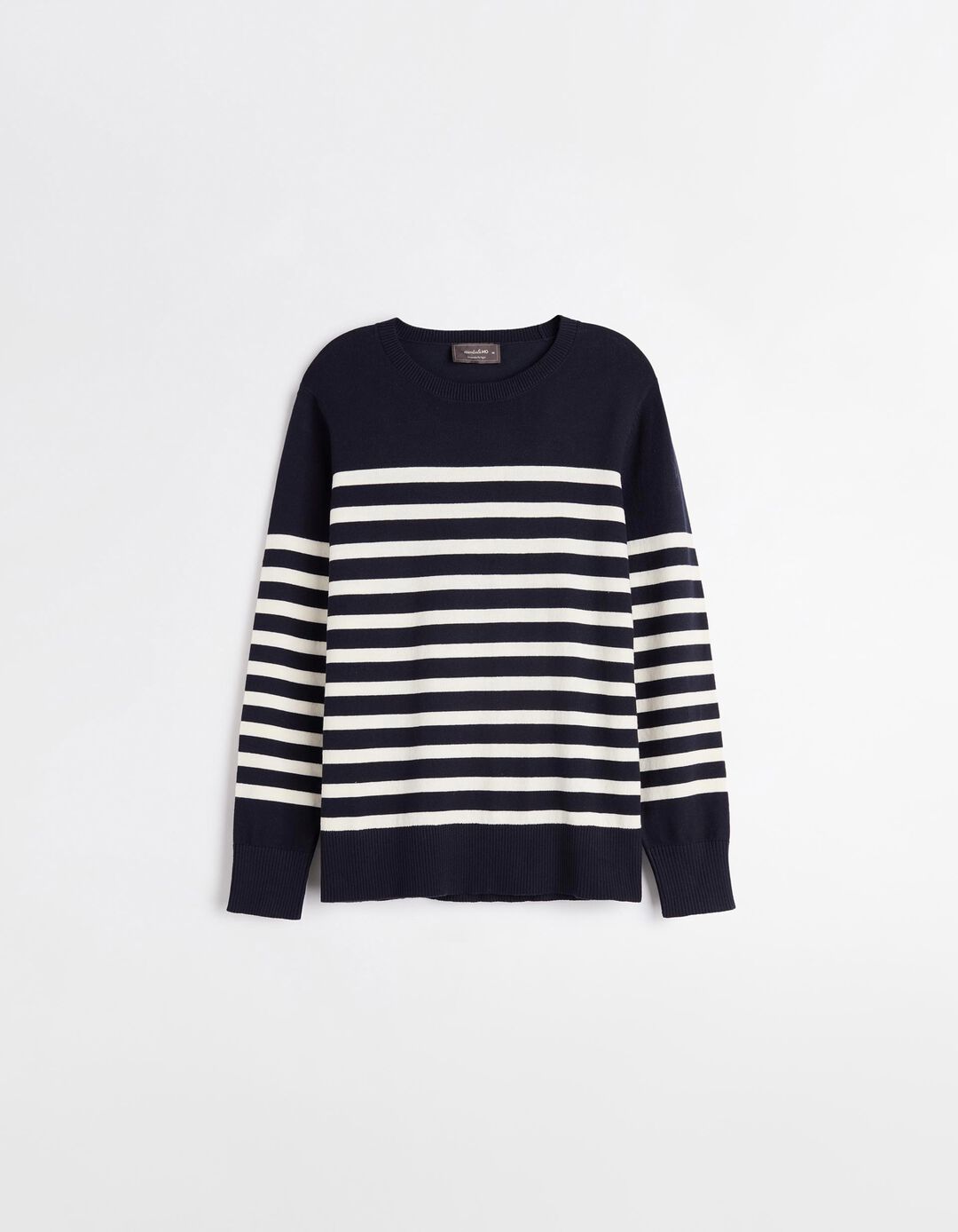 Camisola Malha Riscas, Mulher, Azul Escuro