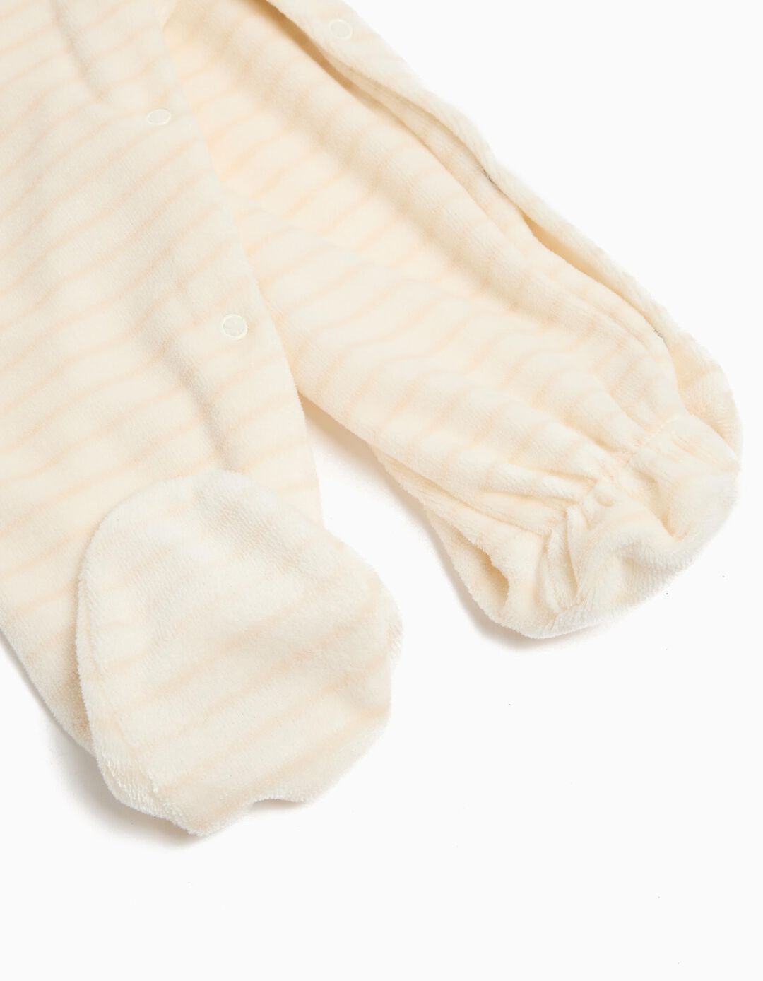Babygrow Aveludado Riscas, Bebé, Bege Claro