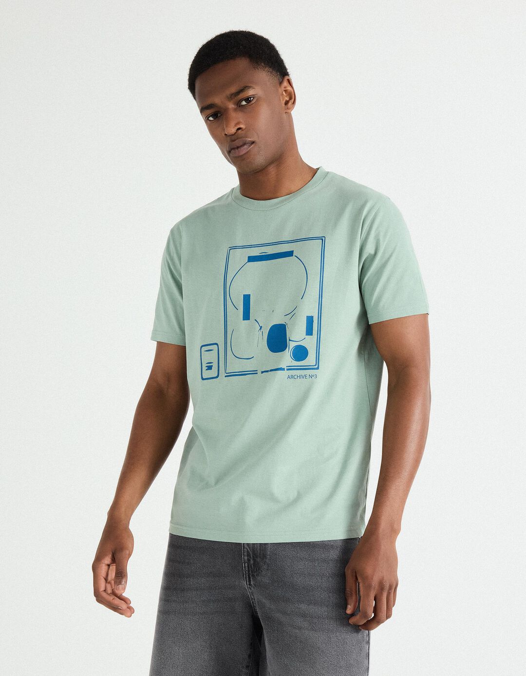 T-shirt Print, Homem, Verde 