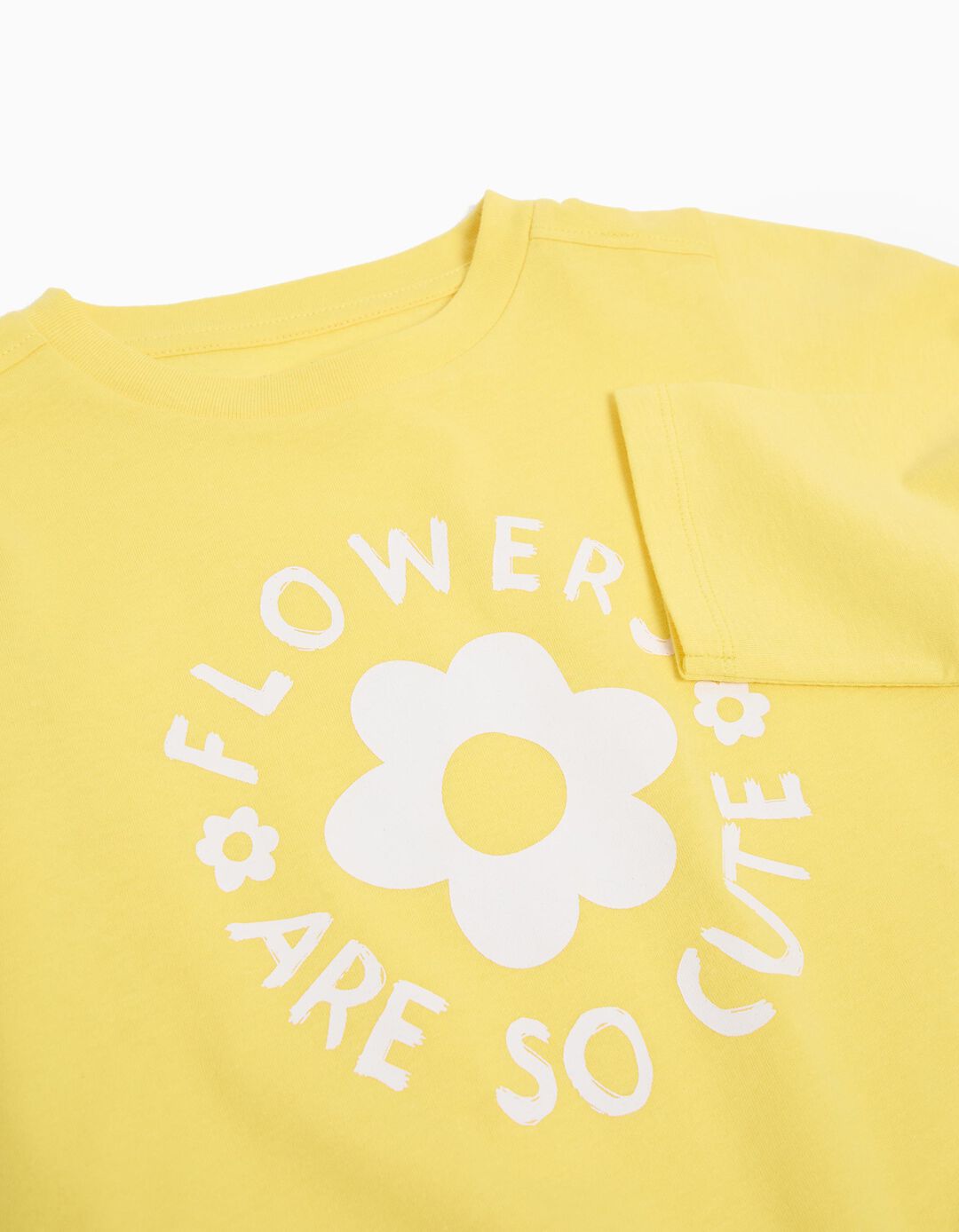 T-shirt de Manga Comprida Estampado, Menina, Amarelo