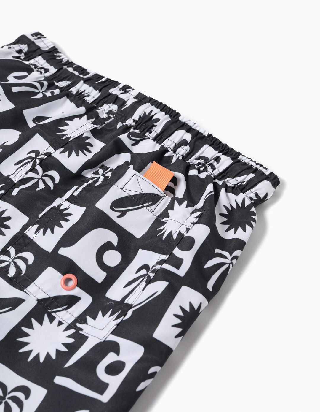 Calções de Banho Estampados, Menino, Cinzento Escuro 
