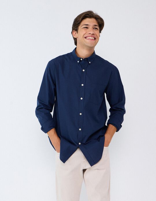 Comprar Online Camisa De Popelina, Homem, Azul Escuro