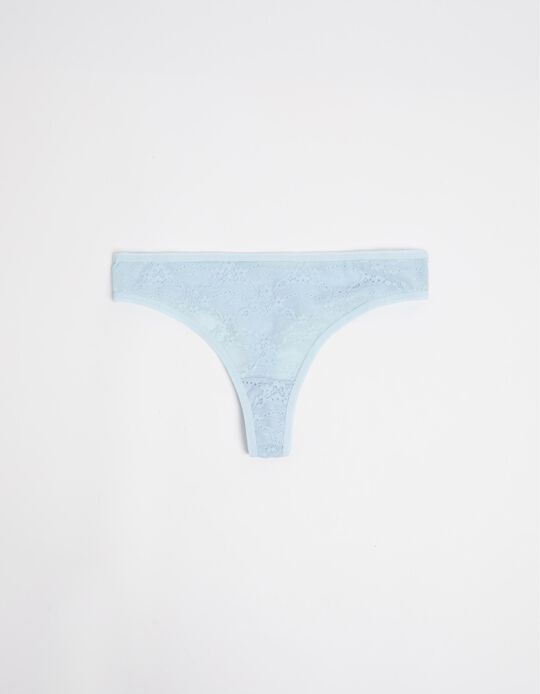 Comprar Online Cuecas Tanga Renda, Mulher, Azul Claro
