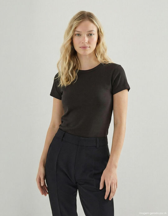 Comprar Online T-shirt, Mulher, Cinzento Escuro