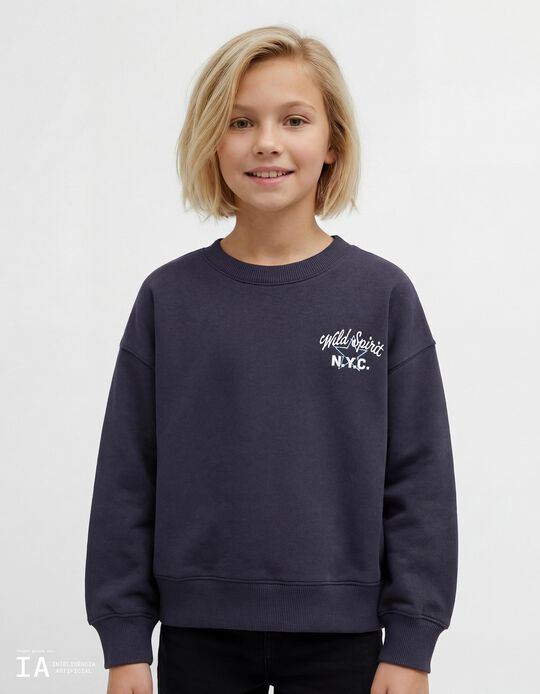 Comprar Online Sweatshirt de Felpa, Menina, Azul Escuro