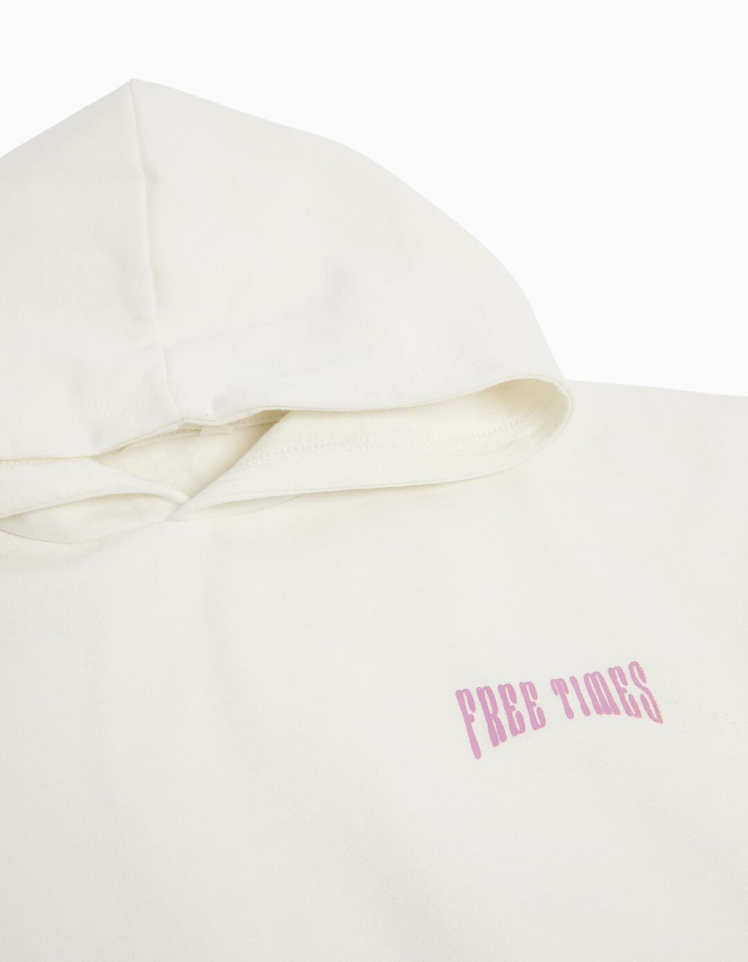 Sweatshirt Cropped de Felpa Capuz, Menina, Branco