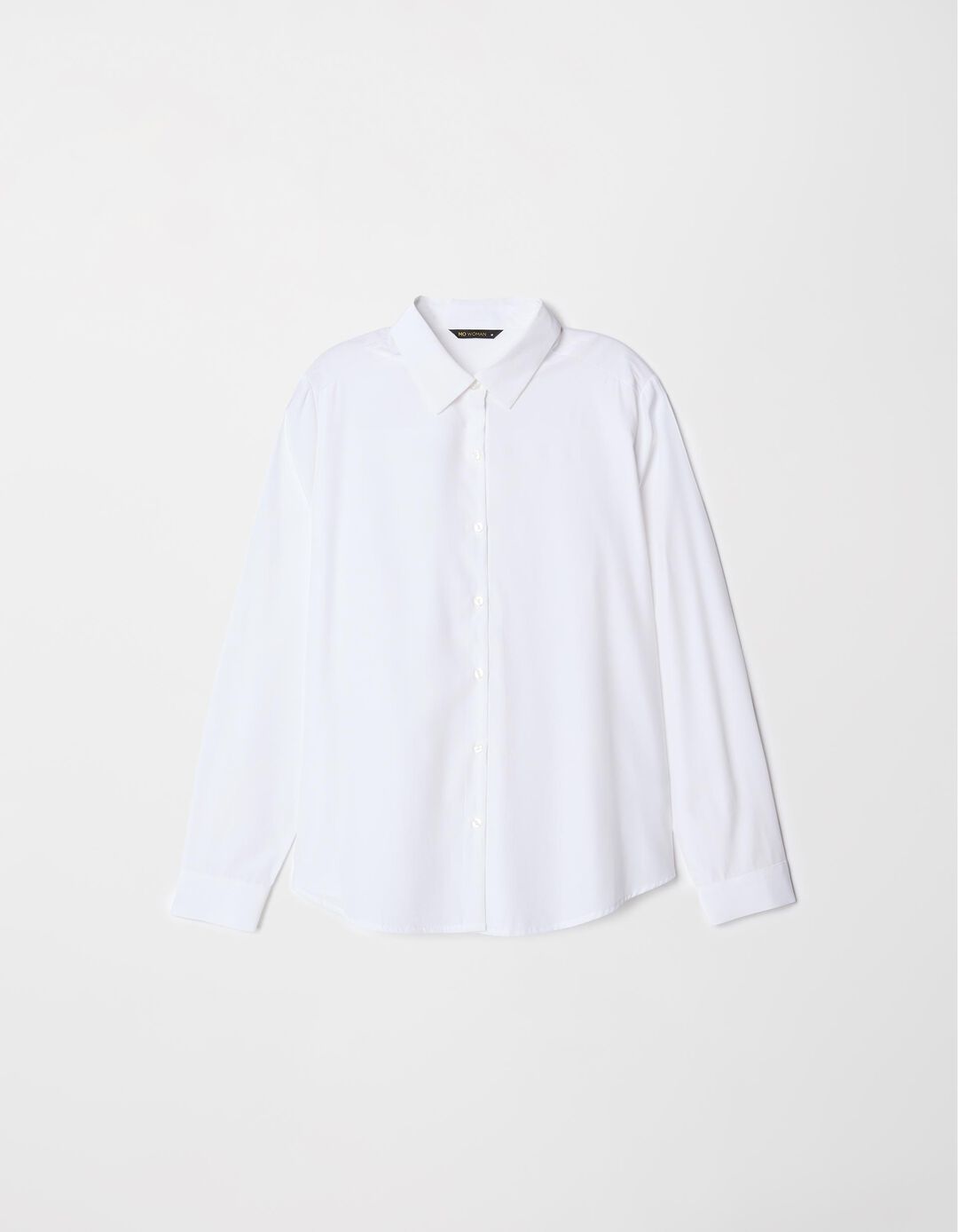 Camisa de Manga Comprida Popelina, Mulher, Branco