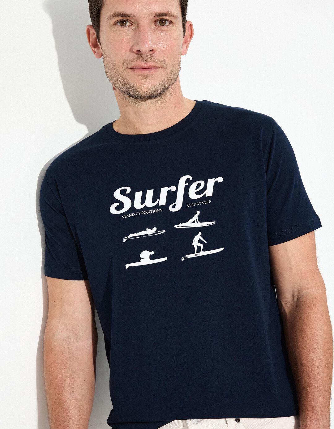 T-shirt Jersey Estampado, Homem, Azul Escuro