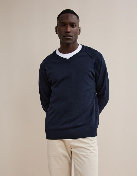 Comprar Online Camisola De Malha, Homem, Azul Escuro