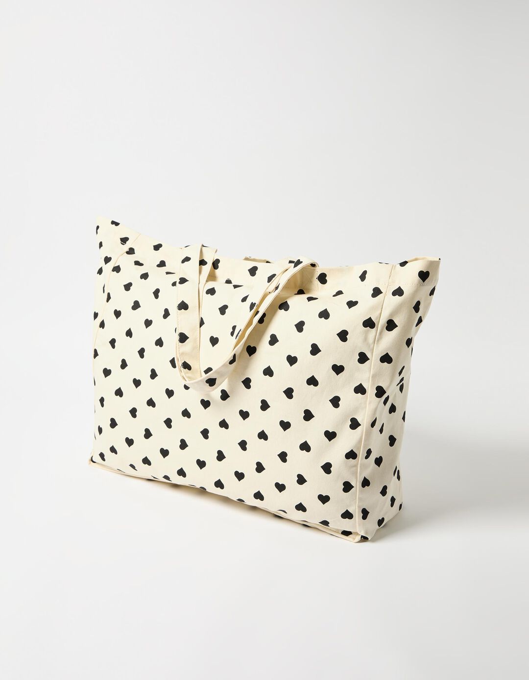 Tote Bag com Corações, Mulher, Preto 