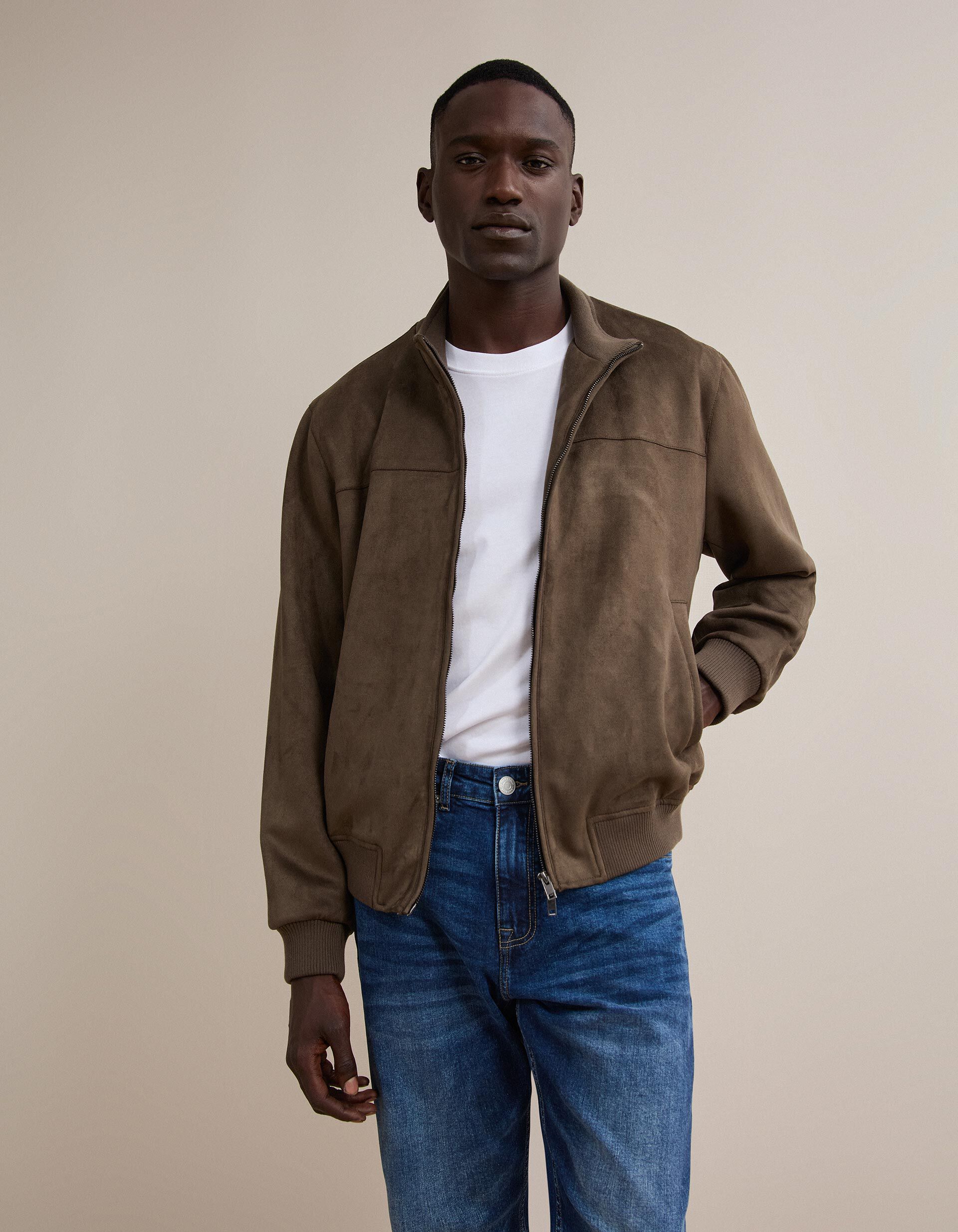 Comprar Online Casaco Bomber Efeito Camur&ccedil;a, Homem, Castanho