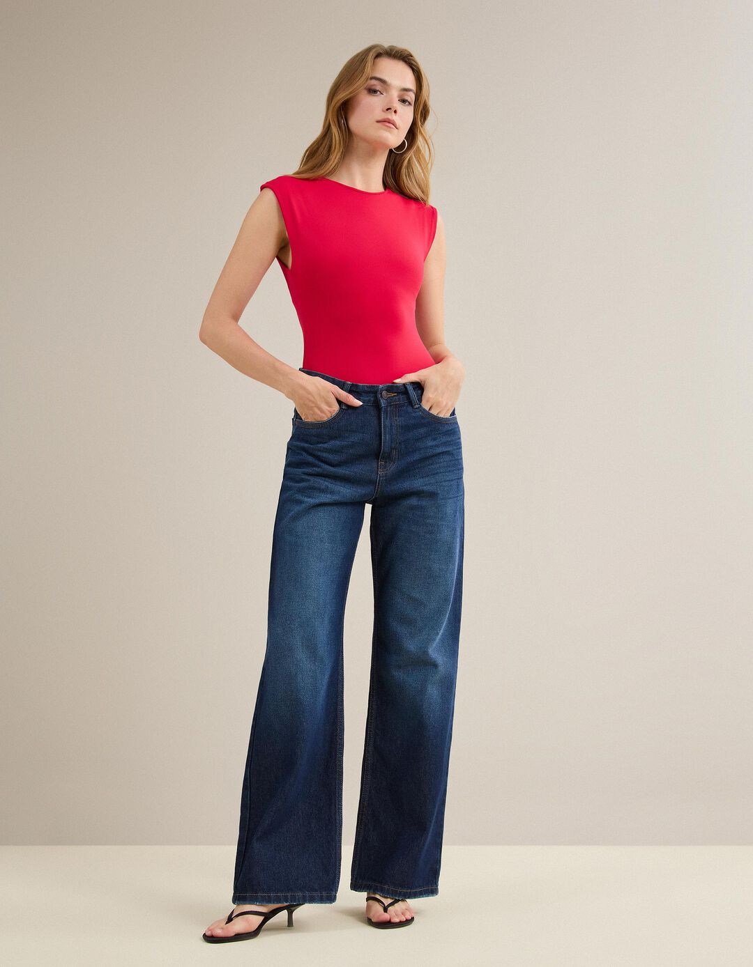 Cal&ccedil;as De Ganga 'Wide Leg', Mulher, Azul Escuro
