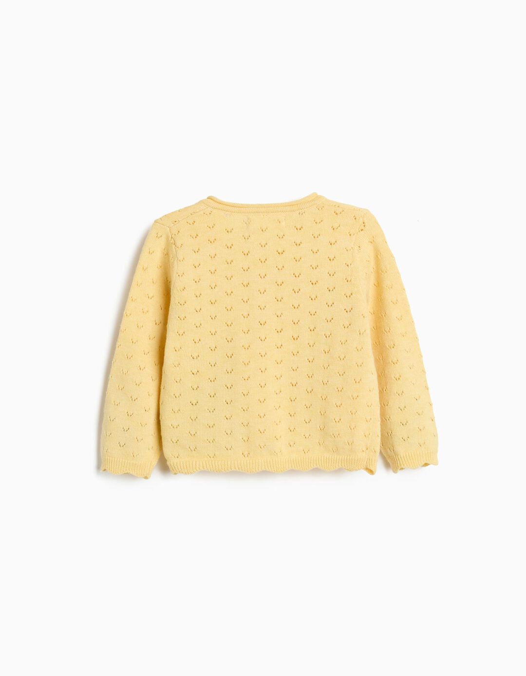 Casaco de Malha, Rec&eacute;m-Nascido, Amarelo Claro