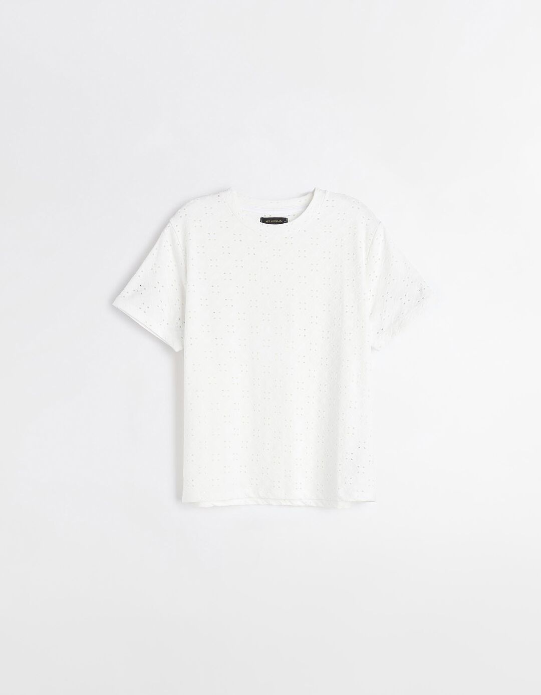 T-shirt com Bordados, Mulher, Branco 