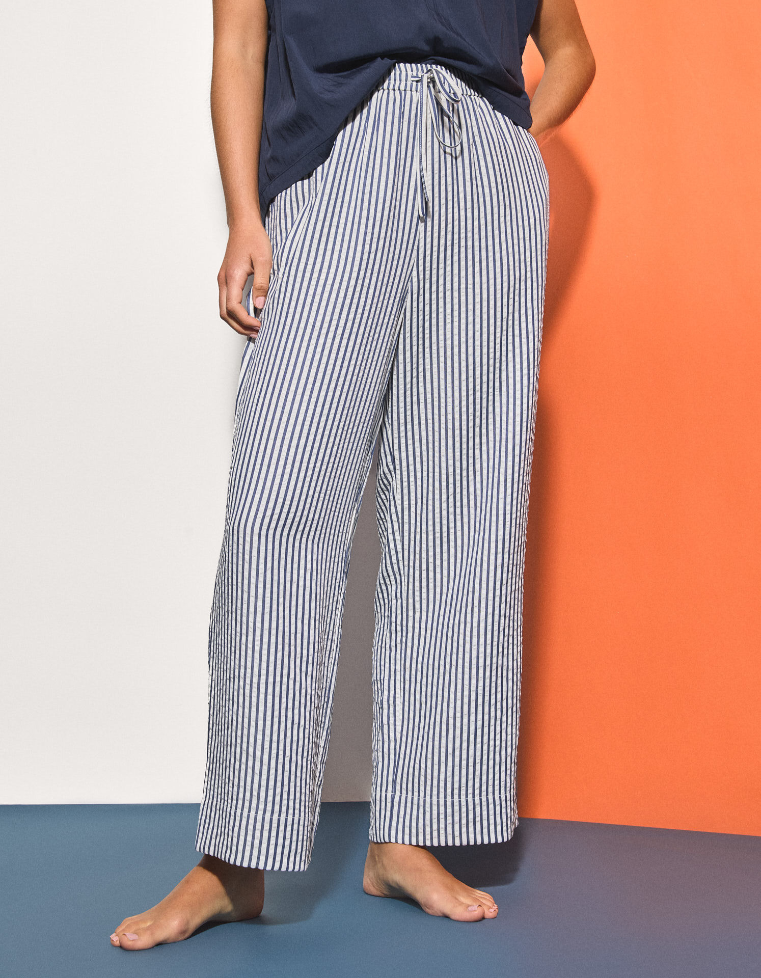 Comprar Online Cal&ccedil;as Riscas, Mulher, Azul Escuro