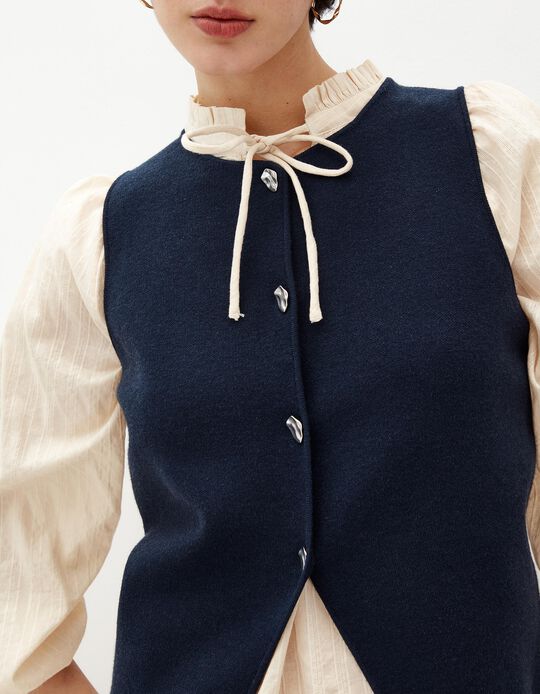 Comprar Online Colete de Malha, Mulher, Azul Escuro