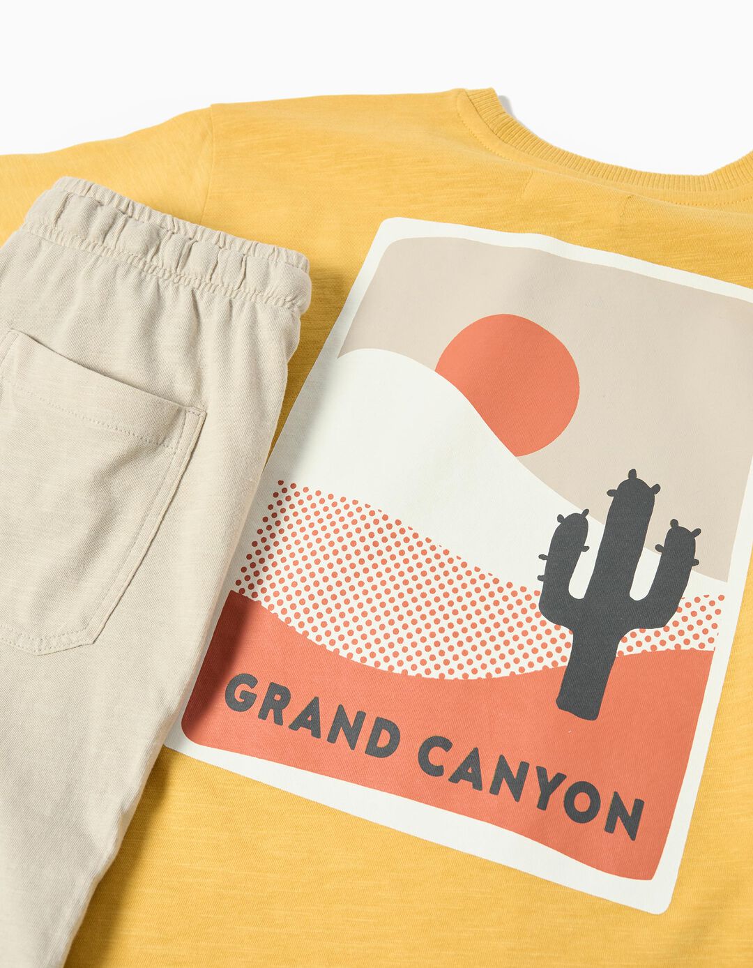 Conjunto T-shirt e Calções, Menino, Amarelo Escuro