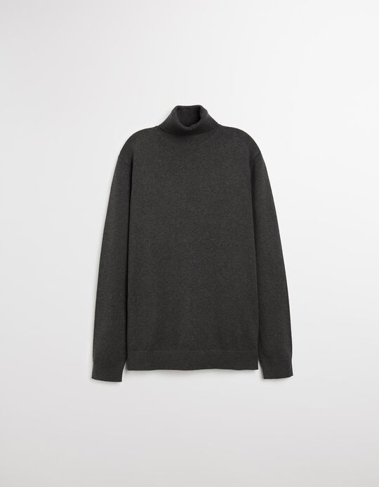 Comprar Online Camisola de Malha com Gola Alta, Homem, Cinzento Escuro