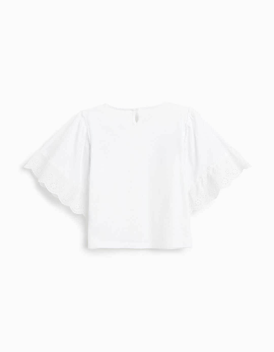 T-shirt Bordada, Menina, Branco 