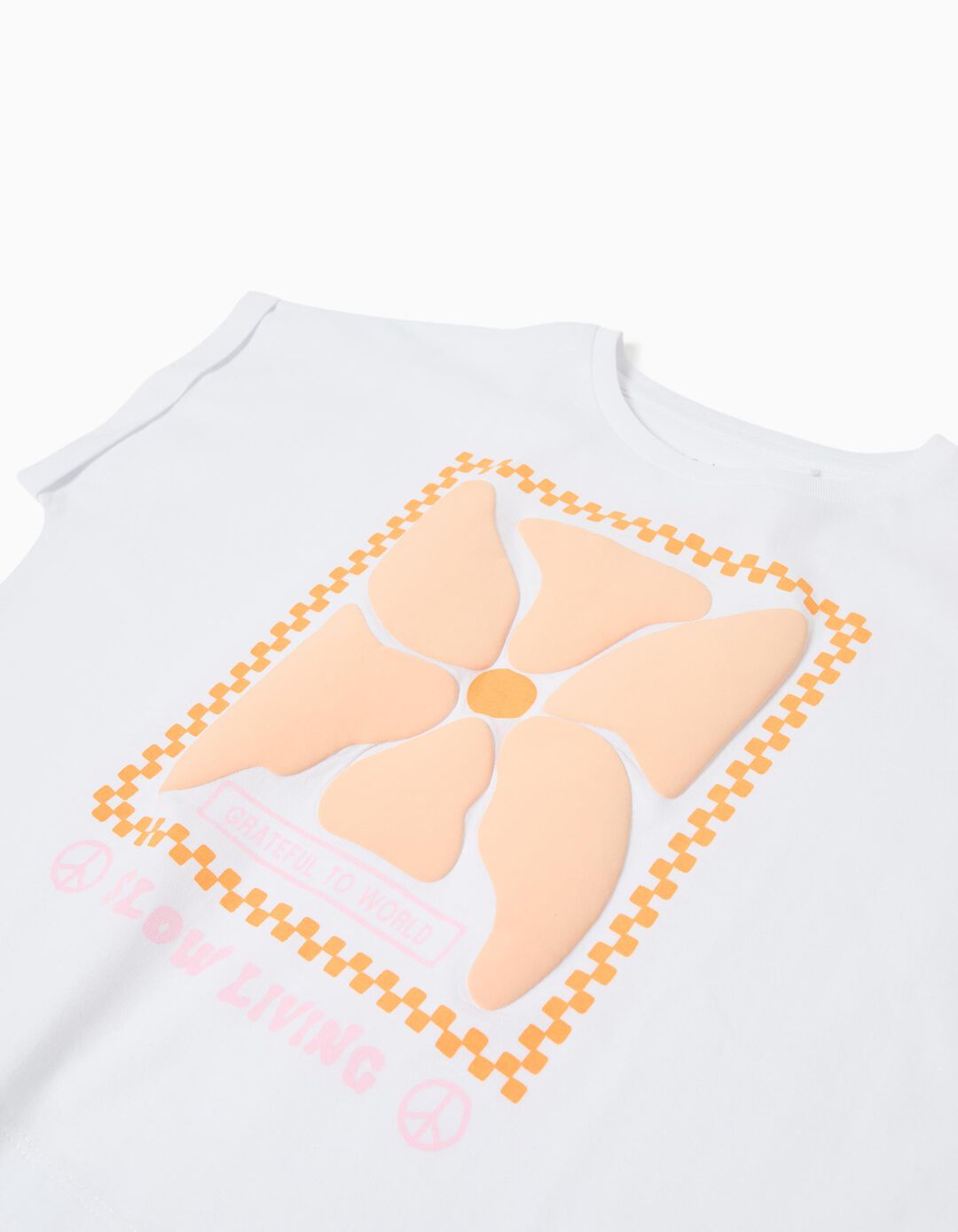 T-shirt Estampado, Menina, Bege Claro