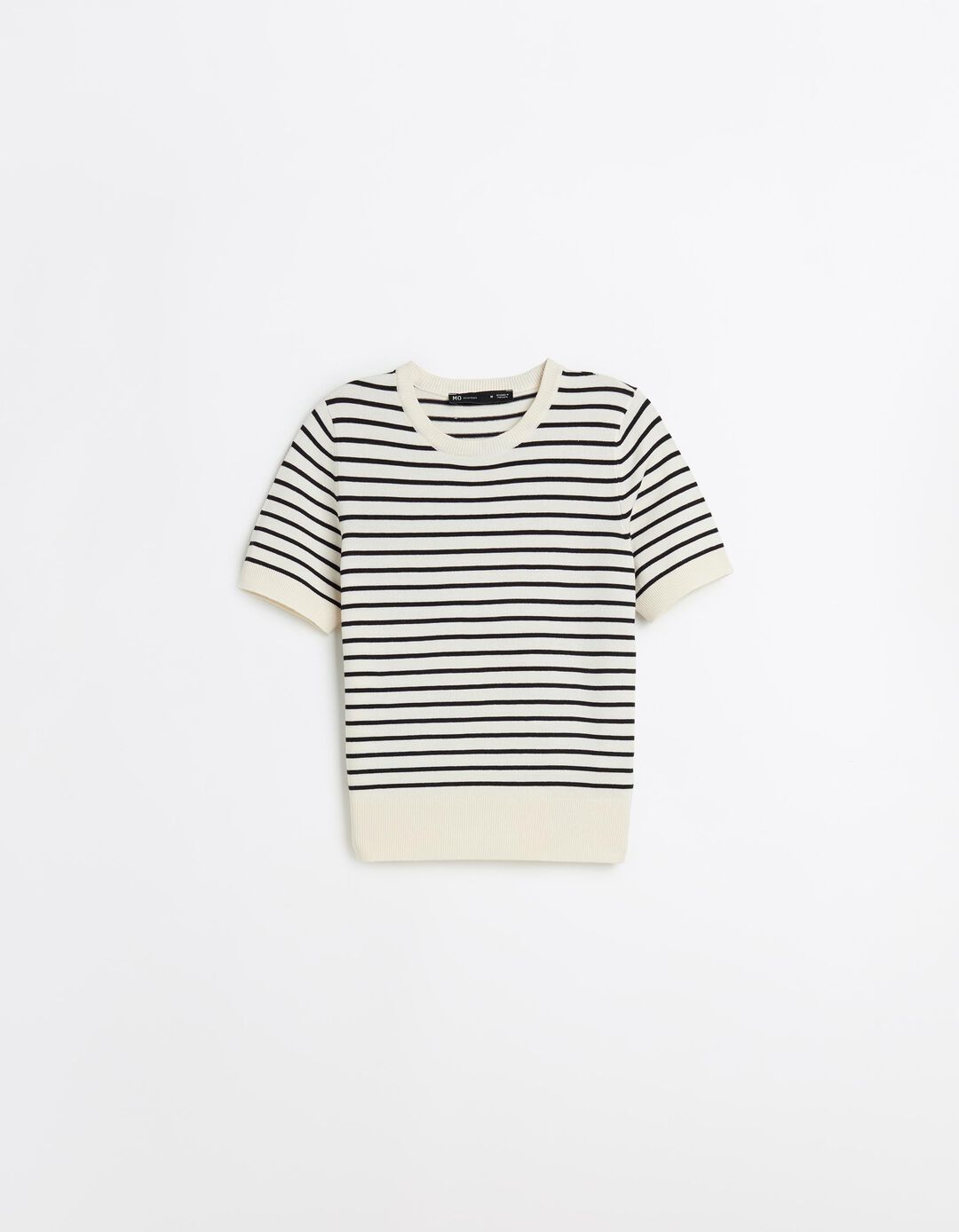 Camisola de Malha Riscas, Mulher, Cru