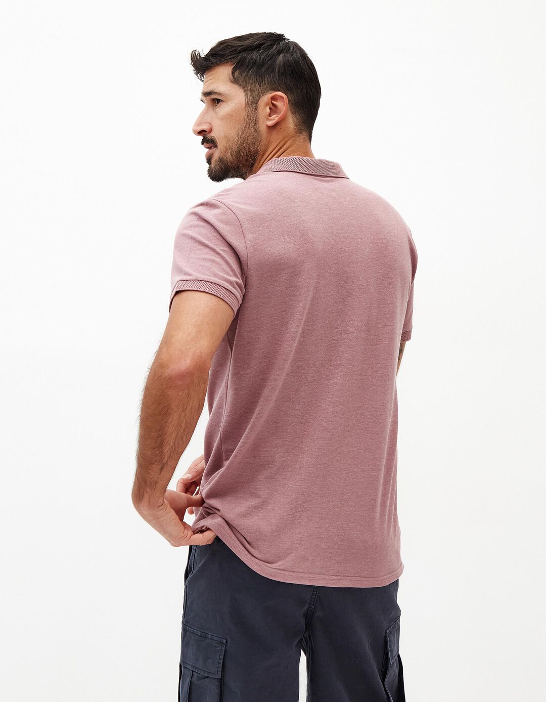 Polo de Manga Curta, Homem, Rosa Escuro