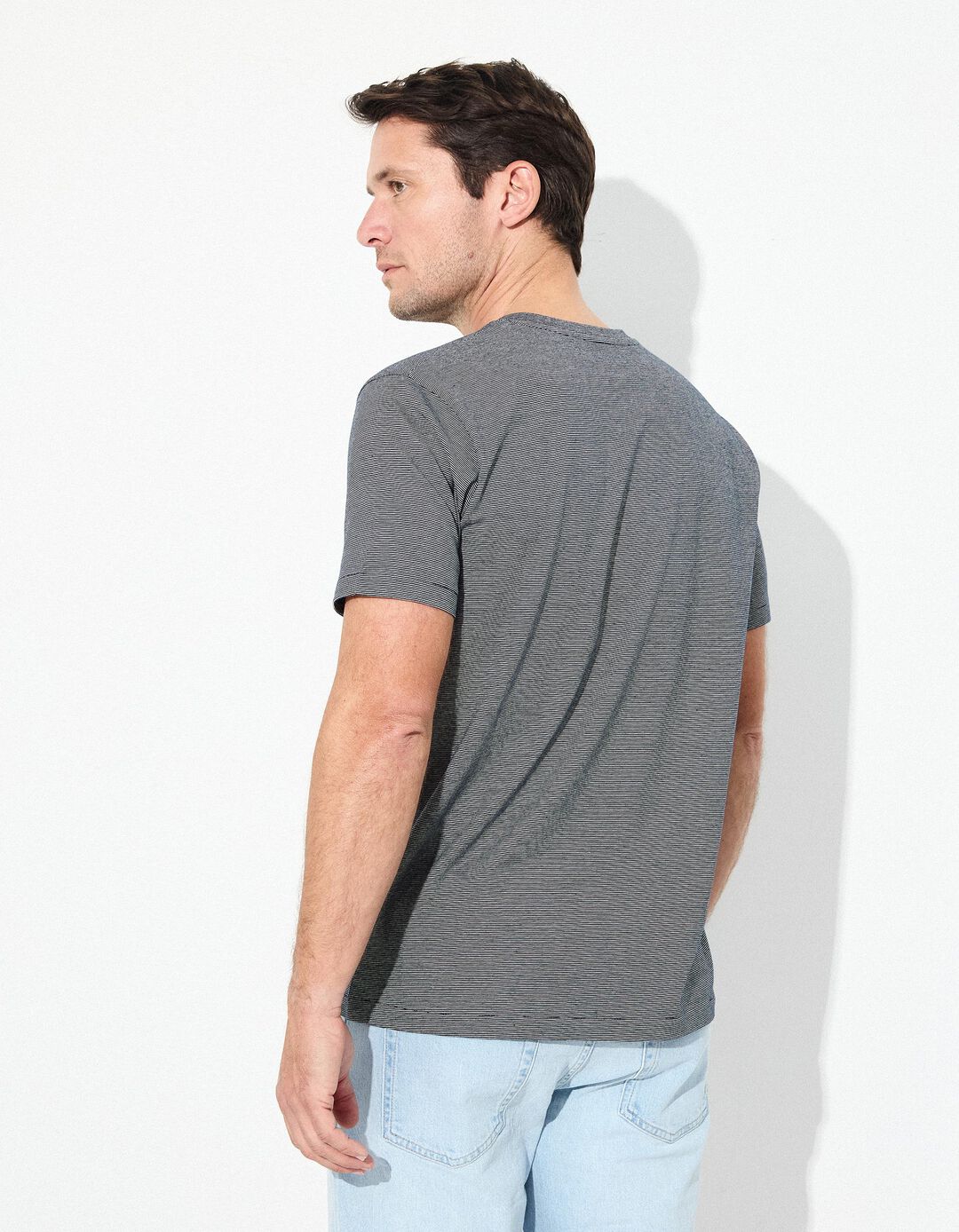 T-shirt Malha Jersey, Homem, Azul Escuro 