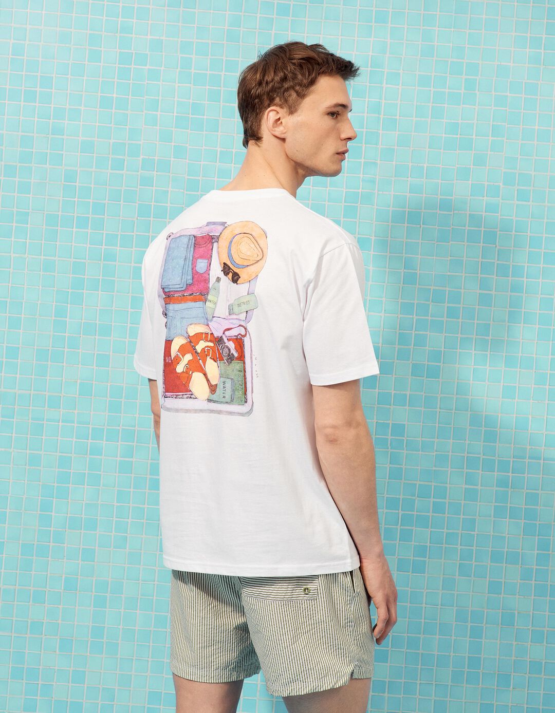 T-shirt Estampada, Homem, Branco