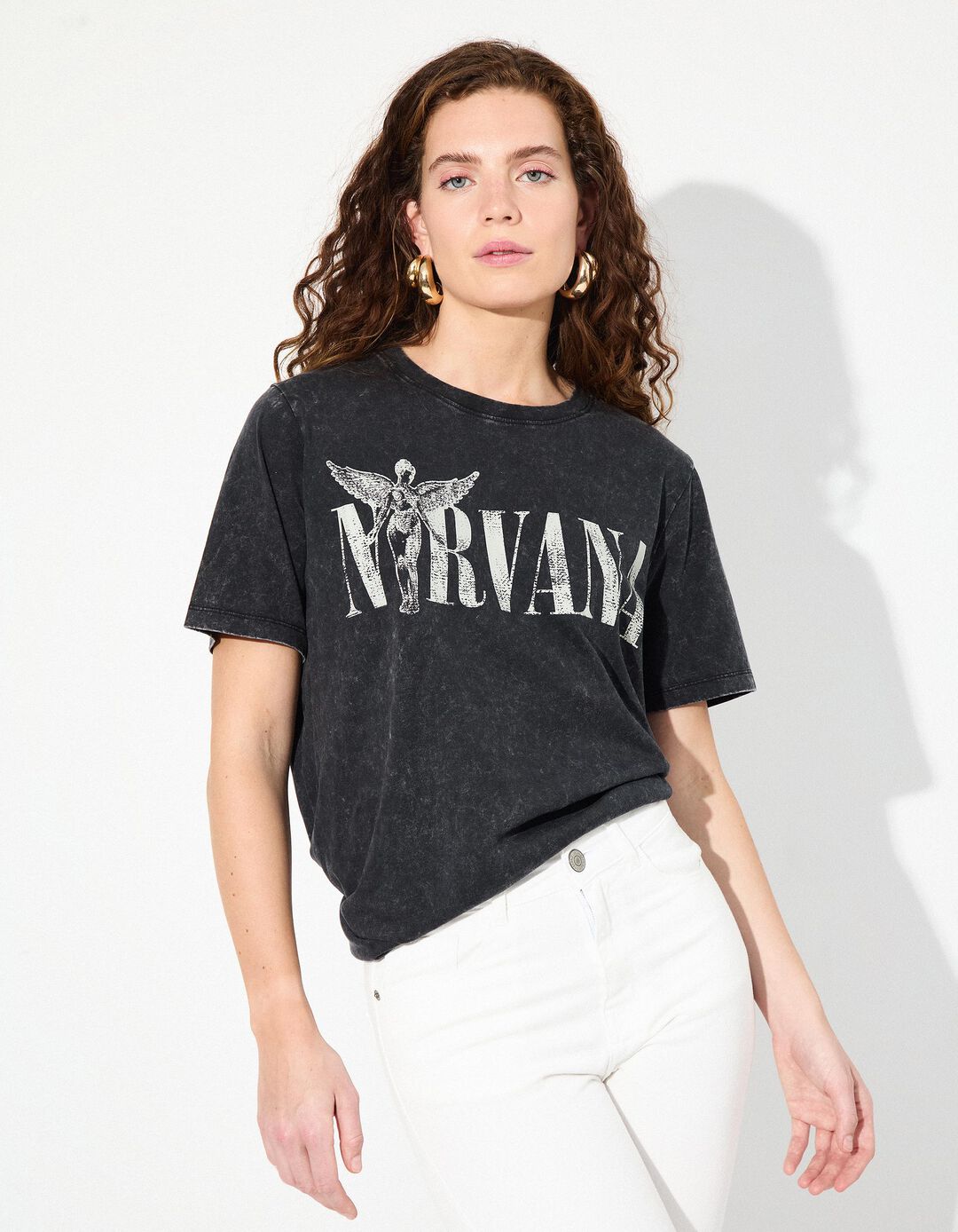T-shirt 'Nirvana', Mulher, Preto