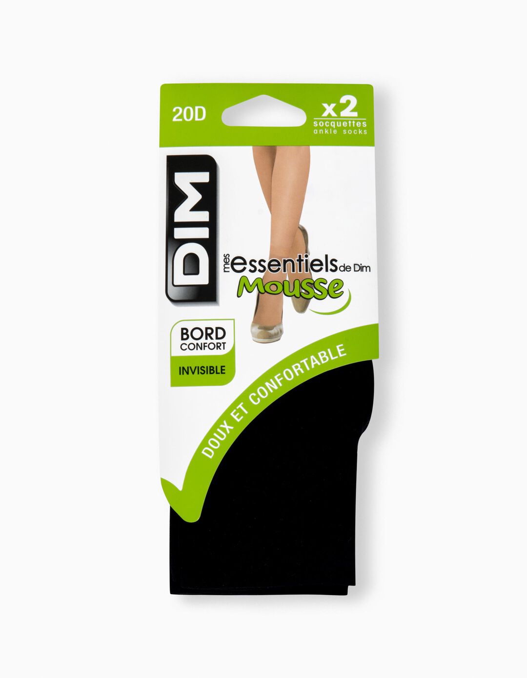 2 Mini-Meias DIM, Mulher, Preto