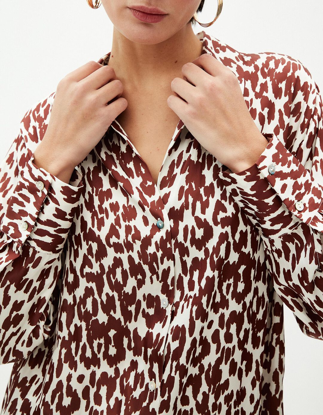 Camisa Acetinado, Mulher, Vermelho Escuro