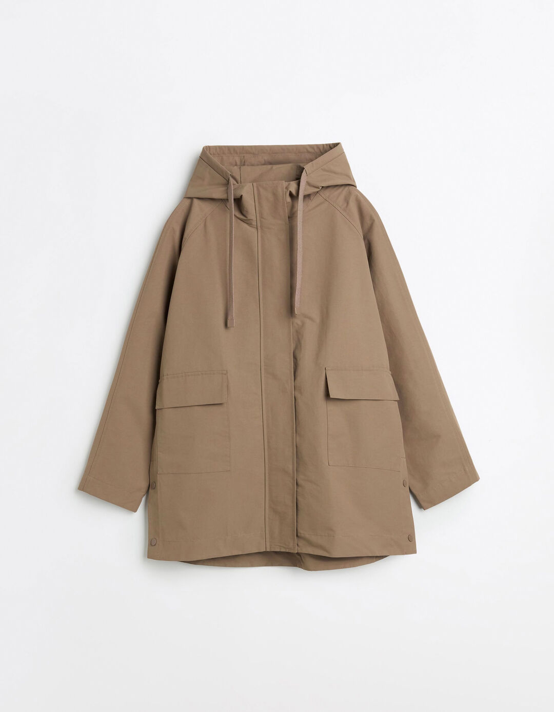 Parka Capuz, Mulher, Bege Escuro