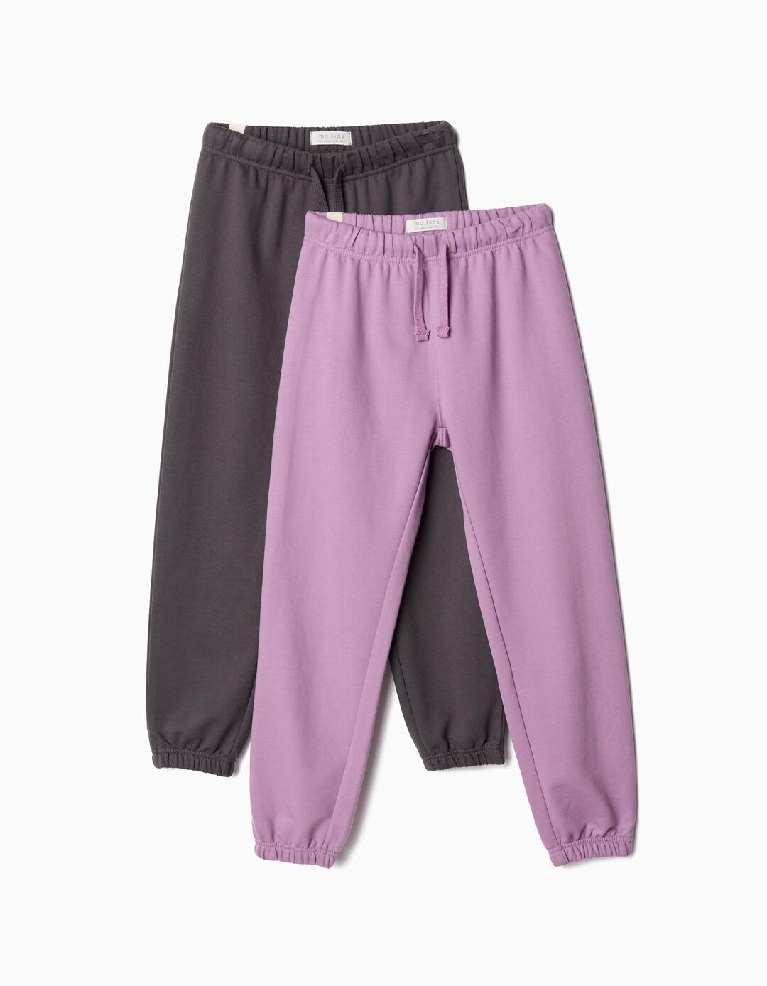 Pack 2 Joggers de Felpa, Menina, Lilás Escuro/Cinzento Escuro
