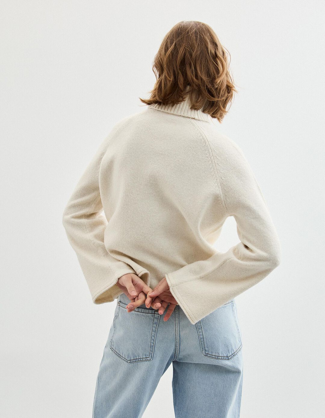 Camisola com L&atilde;, Mulher, Bege Claro