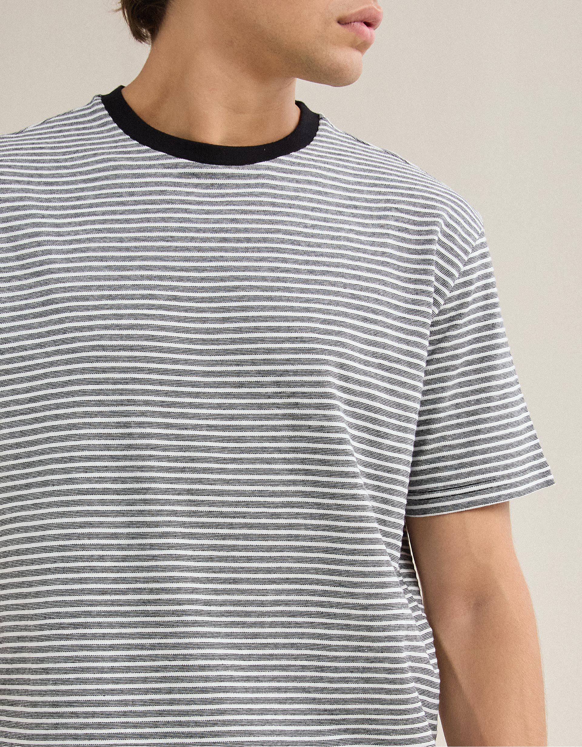Comprar Online T-shirt Jersey Riscas, Homem, Preto
