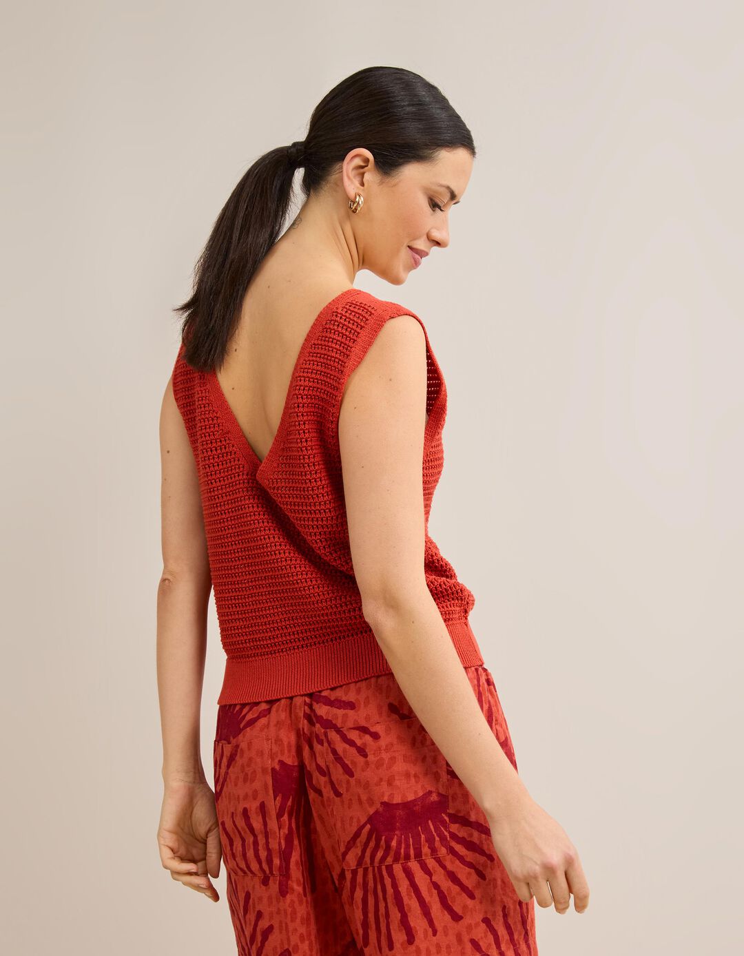 Top Com Al&ccedil;as, Mulher, Vermelho Escuro