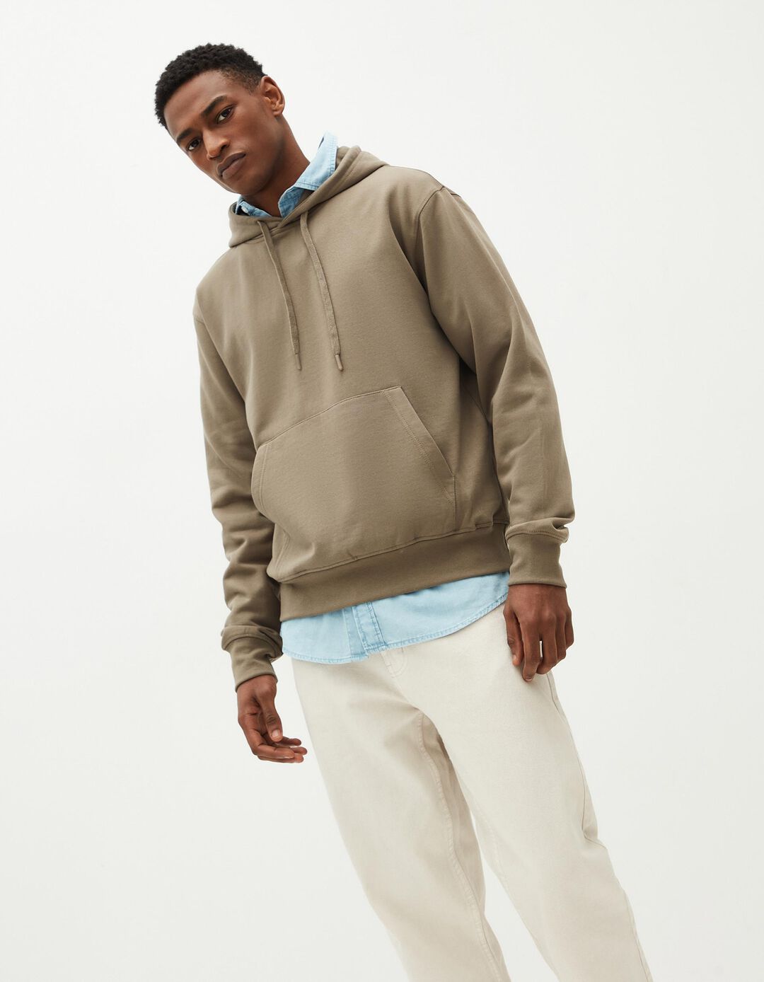 Sweatshirt de Felpa Capuz, Homem, Castanho