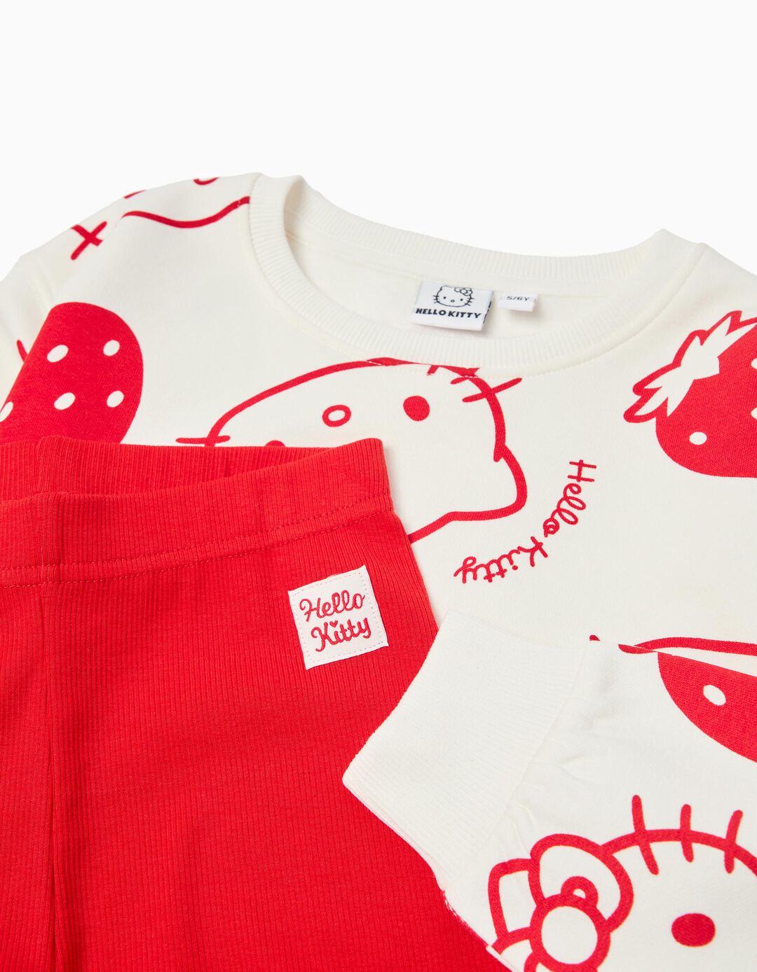 Conjunto Sweatshirt e Leggings 'Hello Kitty', Menina, Vermelho