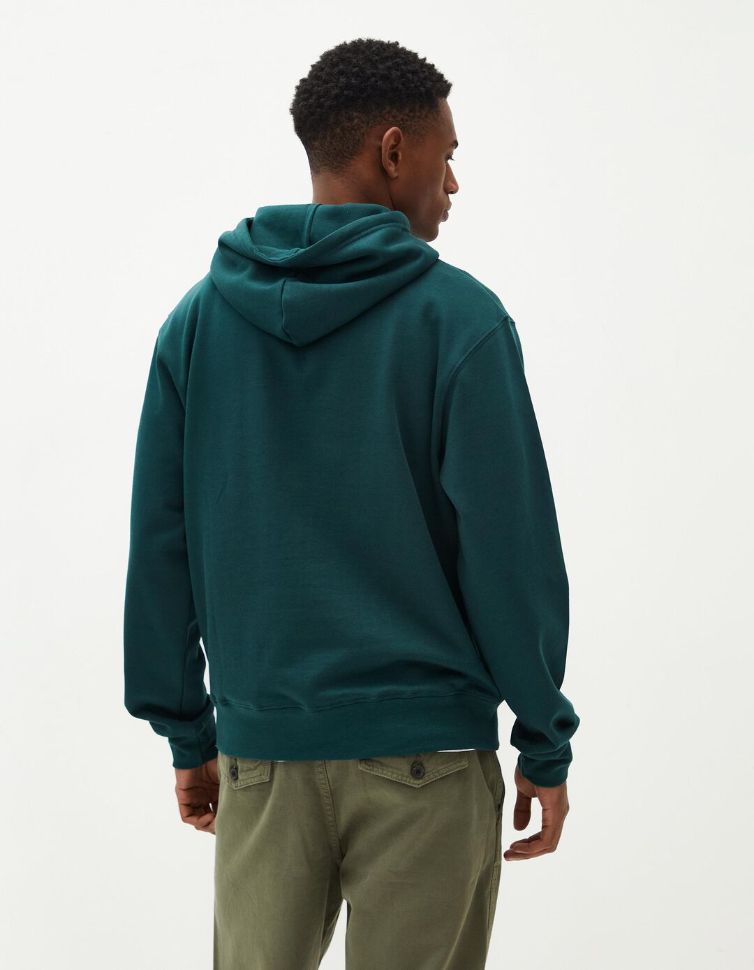 Sweatshirt de Felpa Capuz, Homem, Verde Escuro
