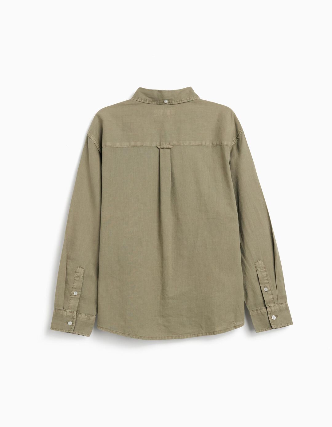 Camisa com Linho, Menino, Verde Escuro