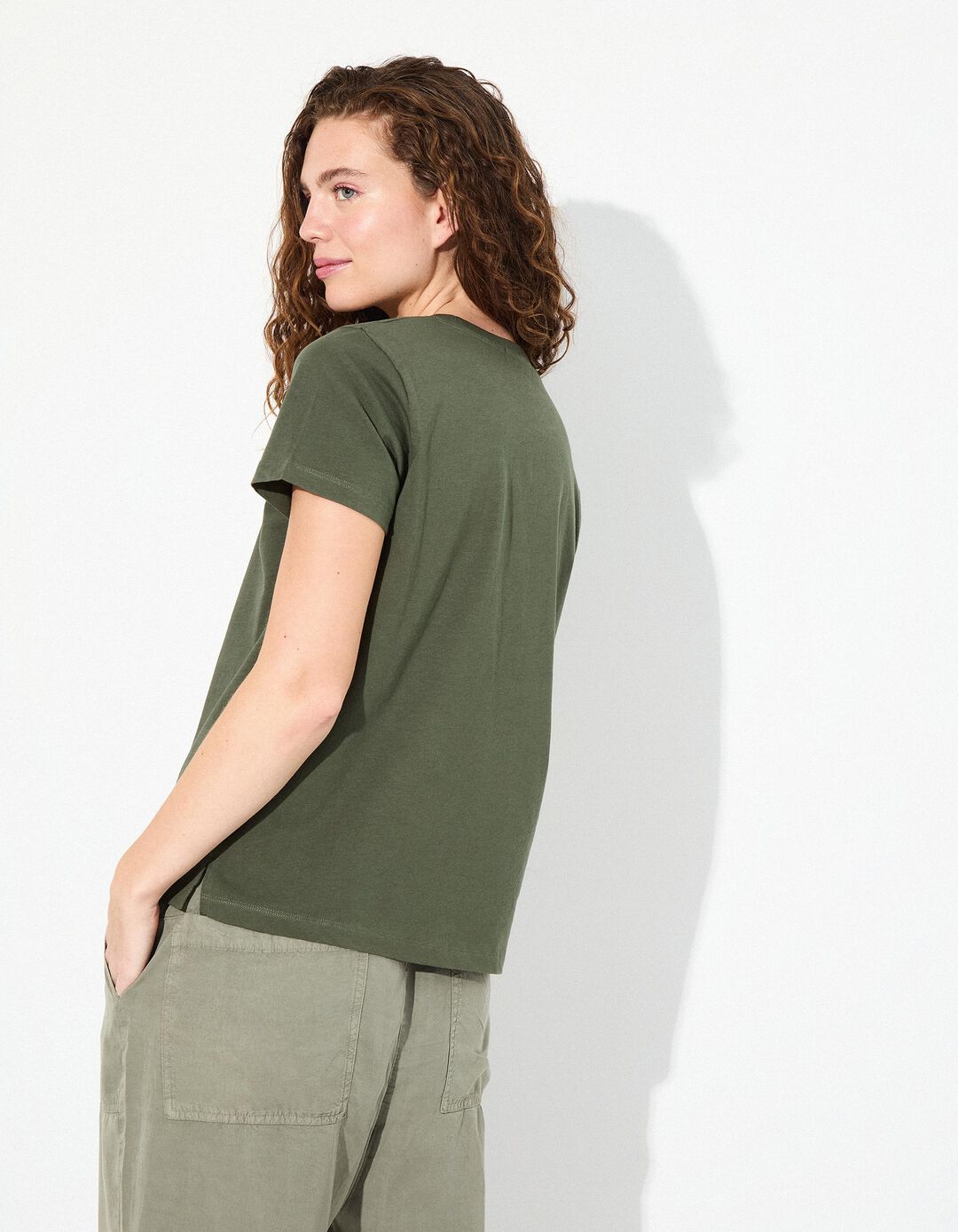 T-shirt, Mulher, Verde Escuro