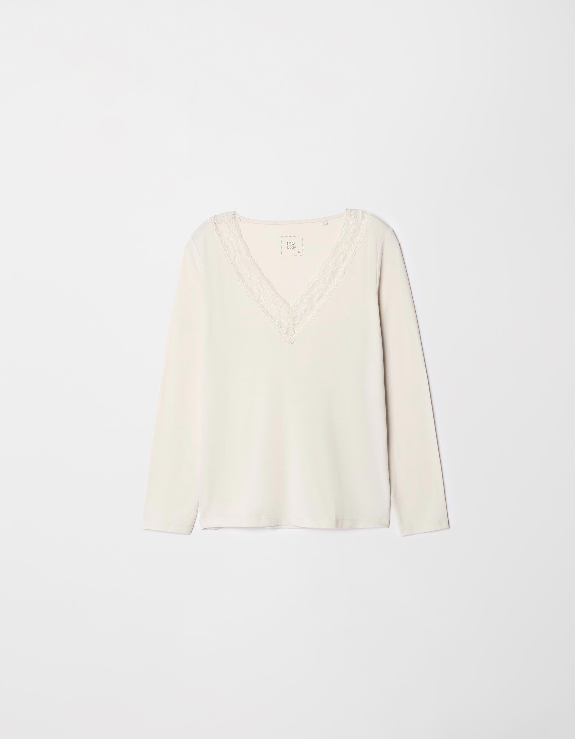 Comprar Online Camisola Interior Polar Renda, Mulher, Bege