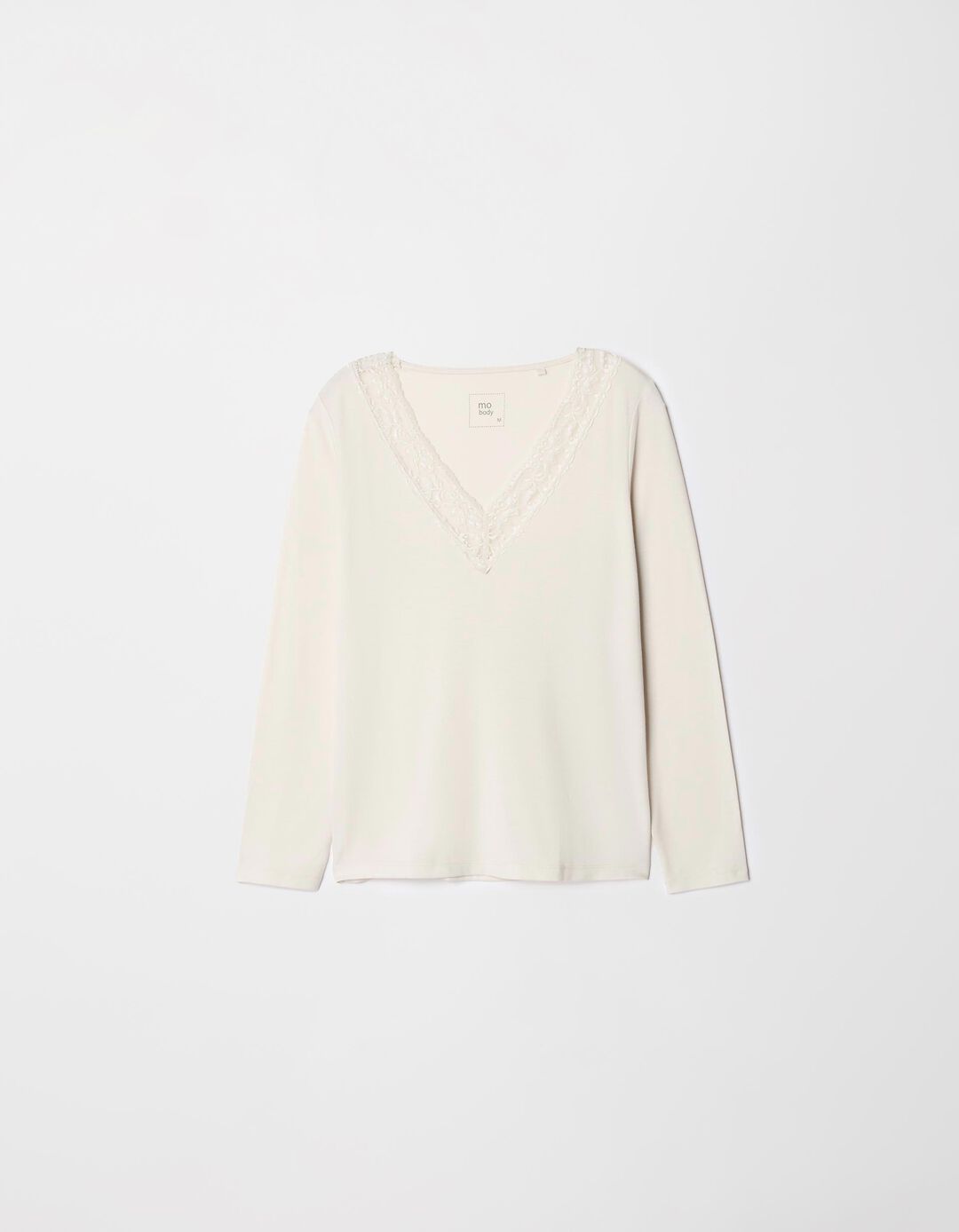 Camisola Interior Polar Renda, Mulher, Bege