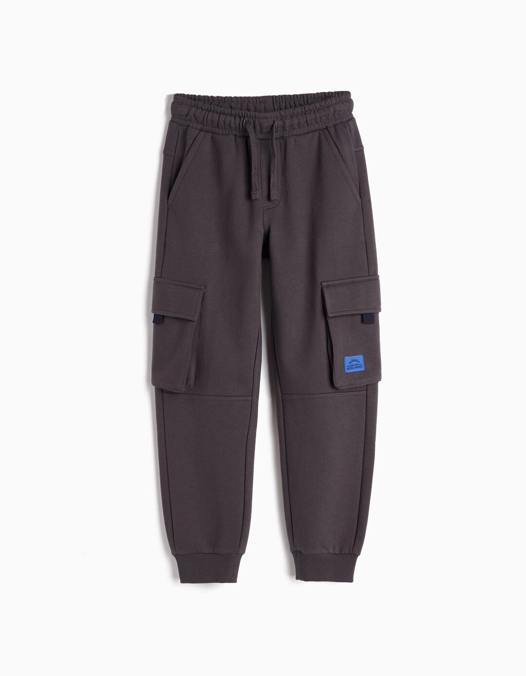 Joggers de Felpa Cargo, Menino, Cinzento Escuro