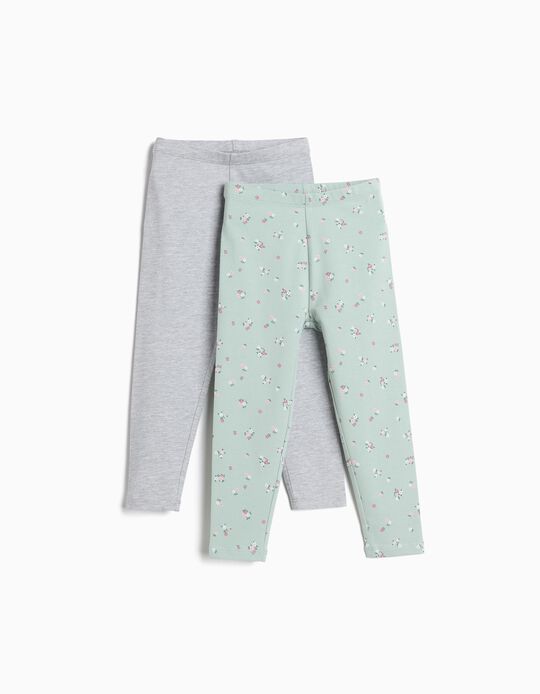 Comprar Online Pack 2 Leggings, Menina, Cinzento Claro
