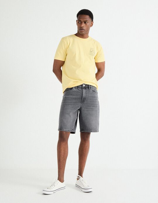 Comprar Online Calções de Ganga 'Straight Fit', Homem, Cinzento Claro
