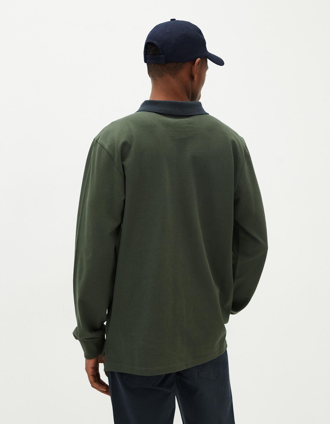 Polo Piquet de Manga Comprida, Homem, Verde Escuro