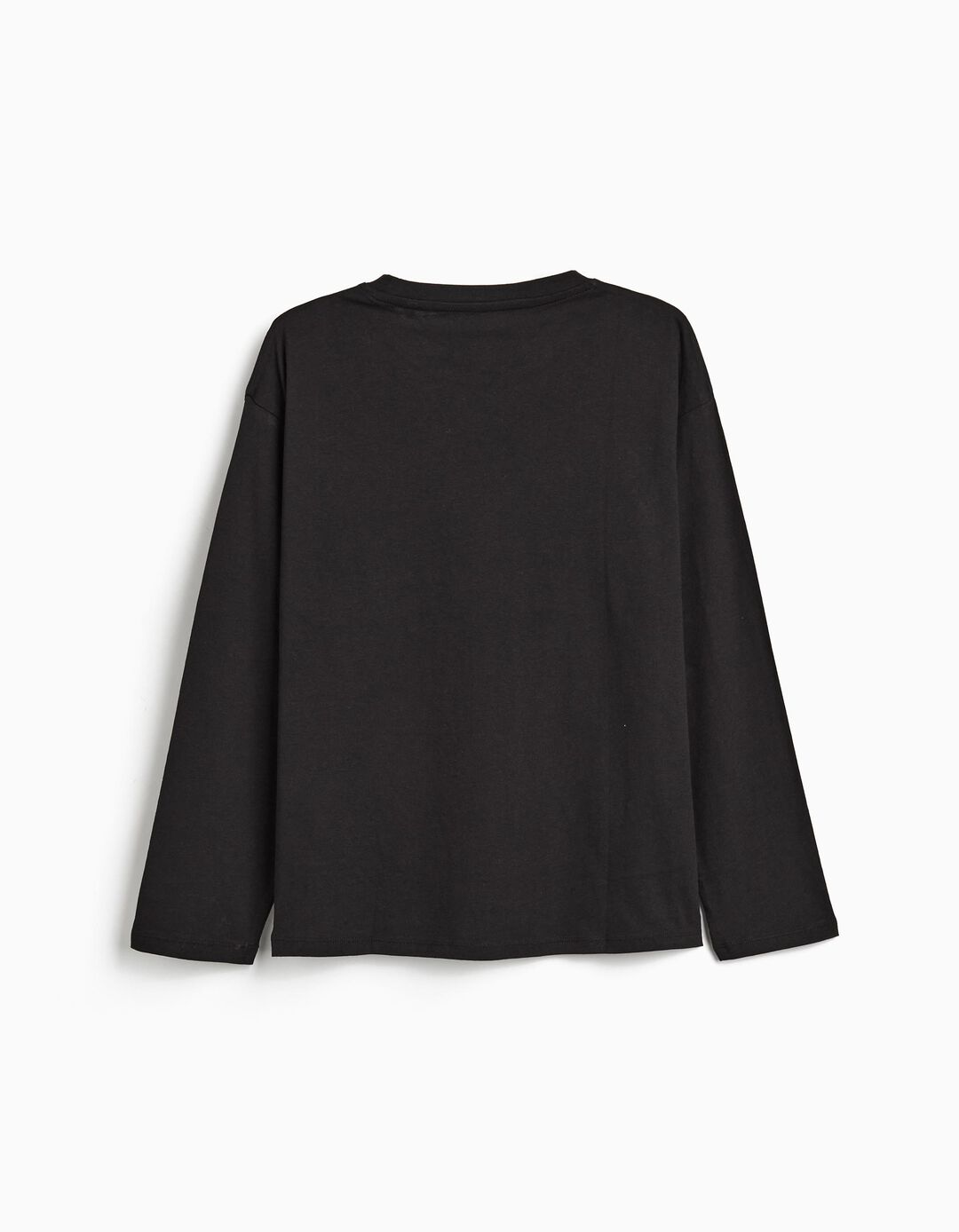 T-shirt Manga Comprida, Menino, Preto